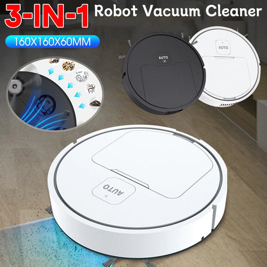 3-in-1 Smart Robot Vacuum Cleaner Wireless Sweeping Suction Mop USB Rechargeable
